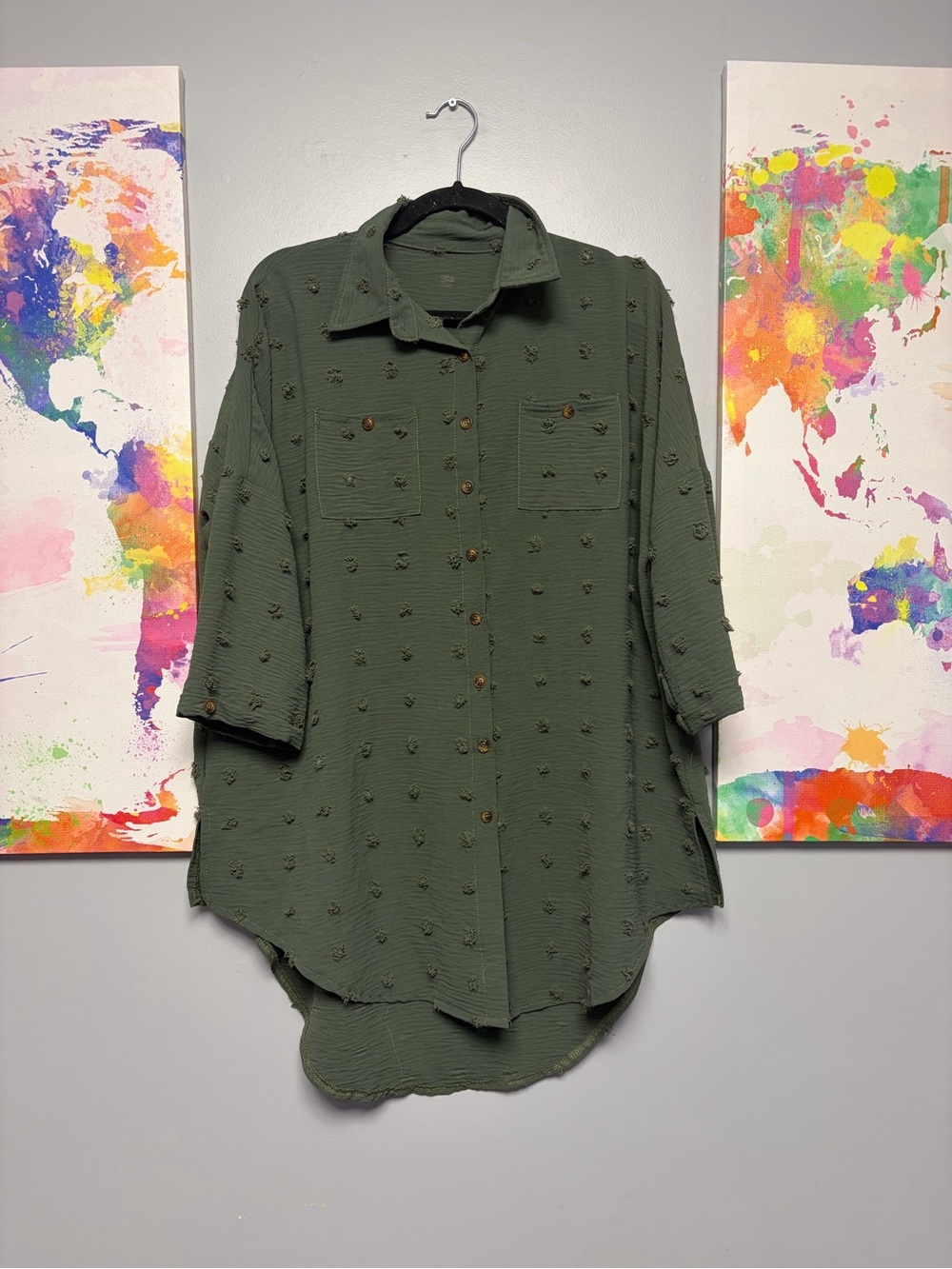 Men's Olive Green Lightweight Shirt Jacket